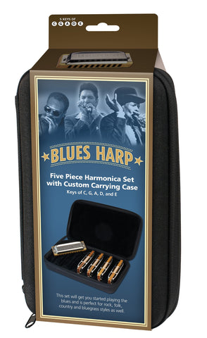 Pack 5 Blues Harp + Estuche